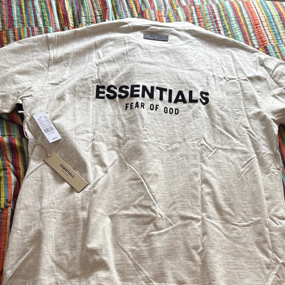 Fear of God ESSENTIALS light oatmeal tshirt extra large oversized nwt